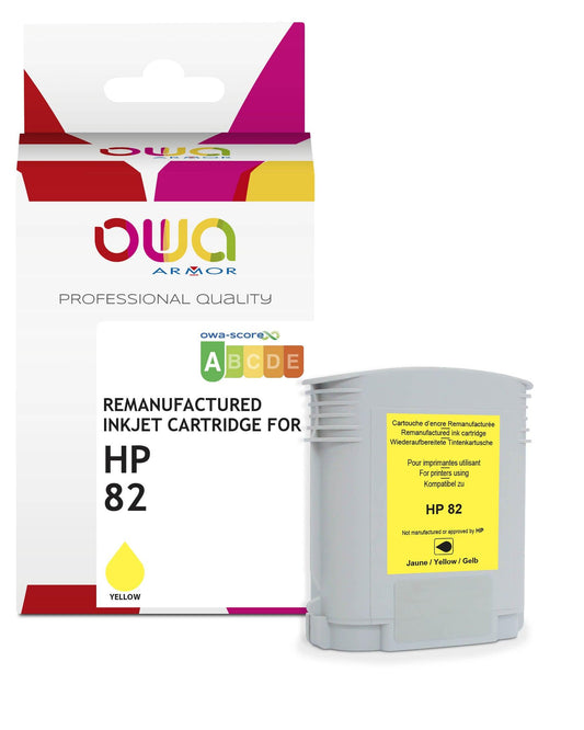 HP 82 C4913A - cartouche d'encre traceur remanufacturée OWA pour HP - Jaune - Cartouchify