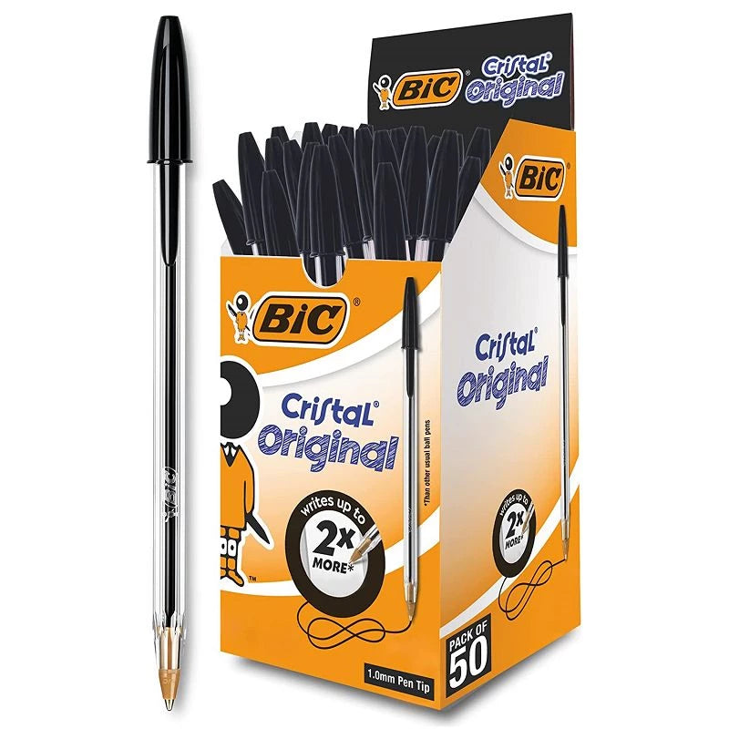 BIC Stylo à bille Cristal Original, noir - Cartouchify