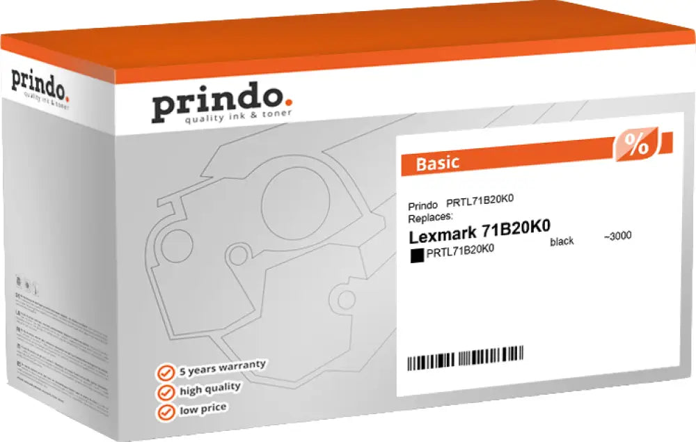 Compatible avec Lexmark 71B20K0 Prindo Basic Noir(e) Toner - compatible