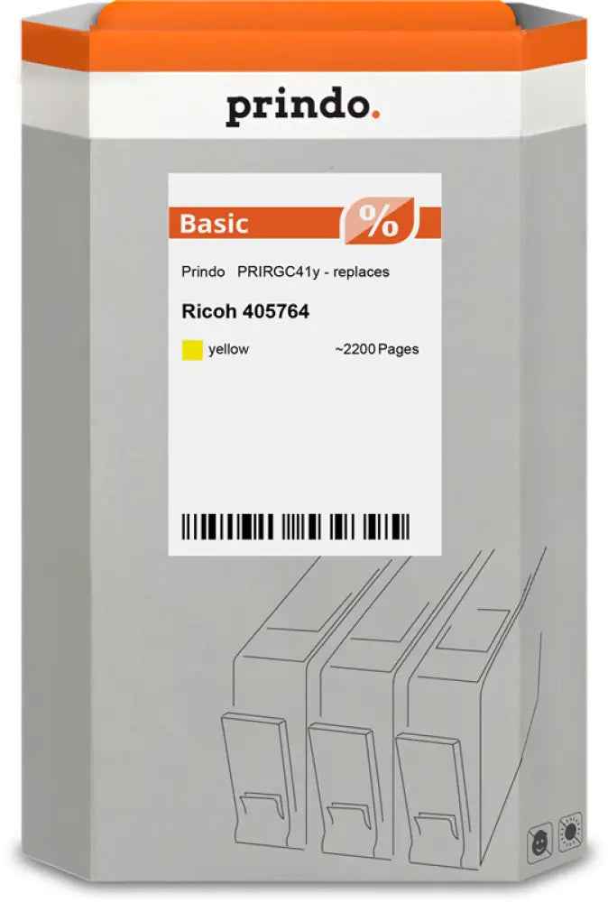 Compatible avec Ricoh Cartouche de Gel GC41YHC Jaune Prindo Basic - Jet d’encre compatible