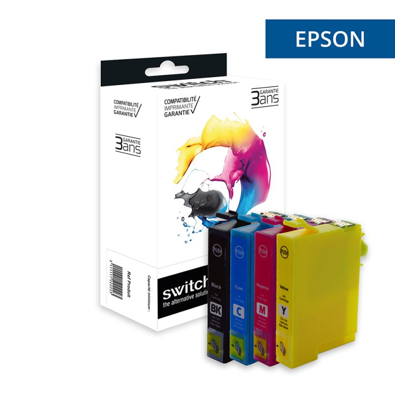 Cartouche compatible EPSON 16XL T1636 - STYLO PLUME Pack 4 Couleurs