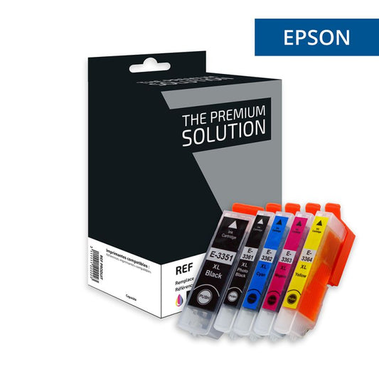 Cartouche compatible Epson T3357 - ORANGE Noir - Photo Noir - Cyan - Magenta - Jaune