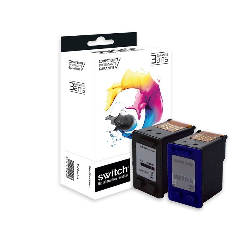 Switch RE hp 56 / 57 / 58 C6656AE/C6657AE Pack 4 Couleurs 1B-1CMY