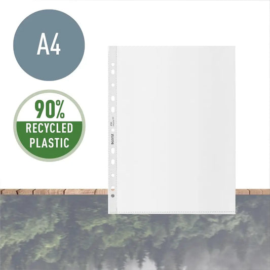 LEITZ Pochette perforée Recycle A4 PP grainé 0,10 mm - Chemises & pochettes transparentes