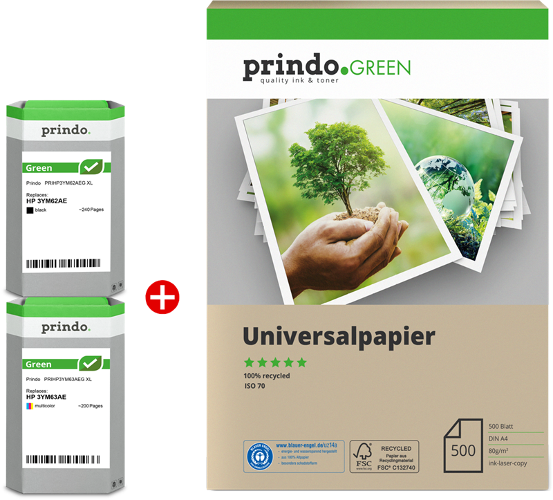 Compatible avec HP 305XL Pack 4 Couleurs + papier 500 feuilles