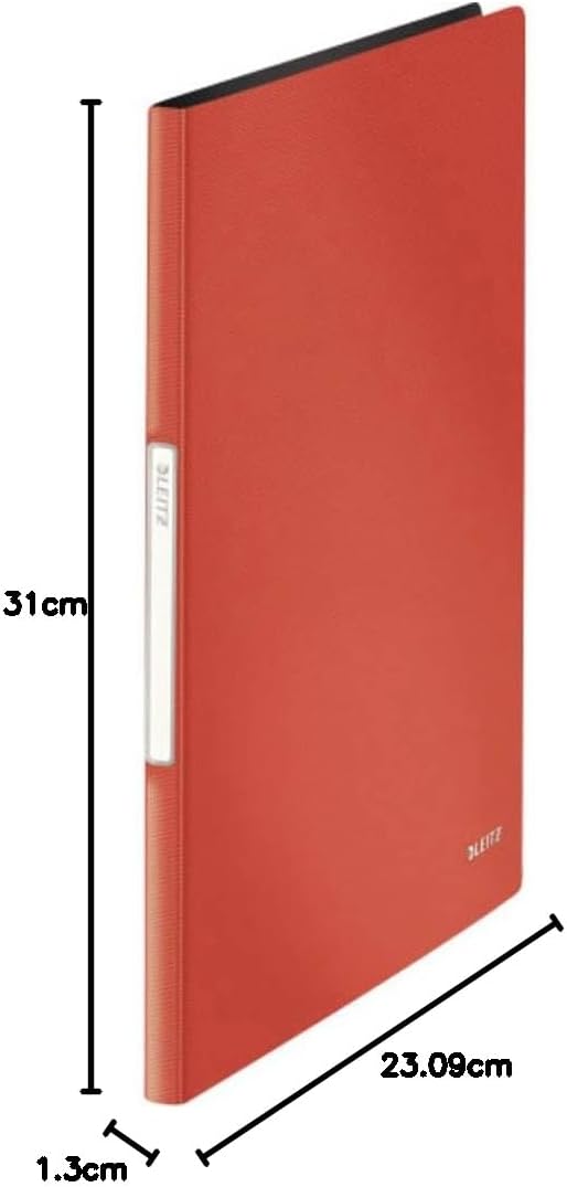 LEITZ Protège-documents Solid, A4, PP, 20 pochettes, rouge - Cartouchify