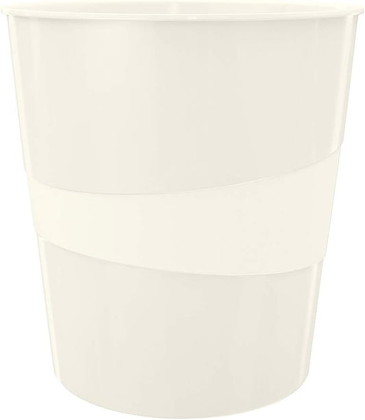 LEITZ Corbeille à papier WOW, en plastique, 15 litres, blanc - Cartouchify