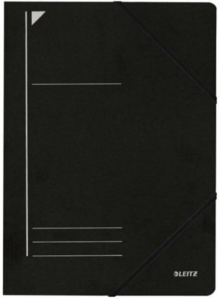 LEITZ Chemise à élastique, format A4, carton, noir - Cartouchify