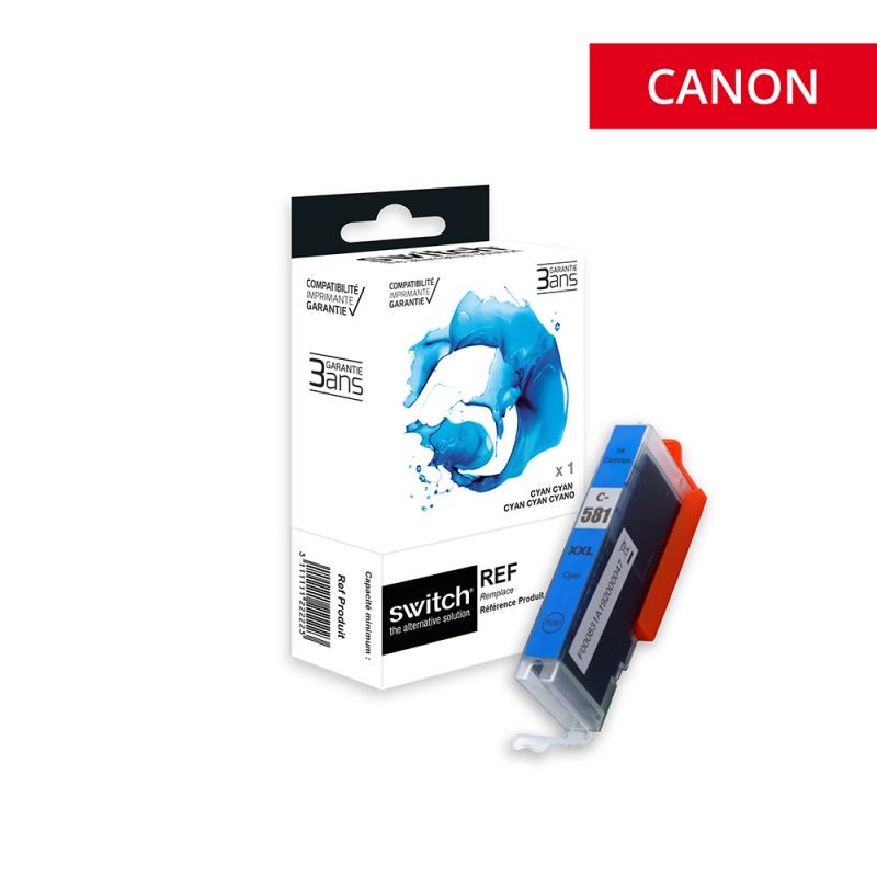 Cartouche Switch pour Canon C581XXL Cyan