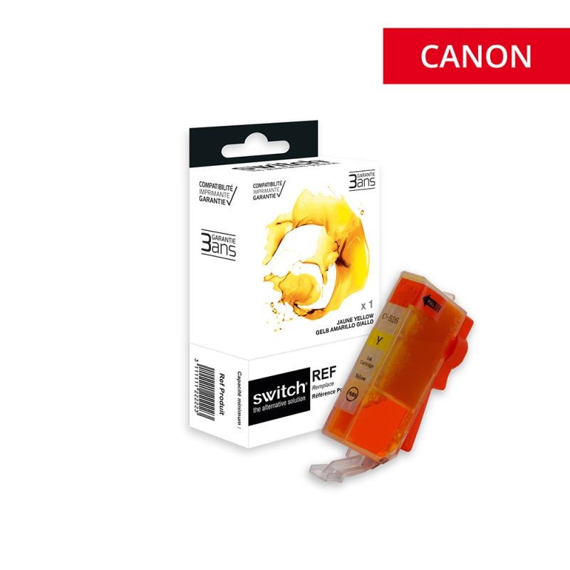 Cartouche Switch pour Canon CLI-526 Y - 4543B001 Jaune