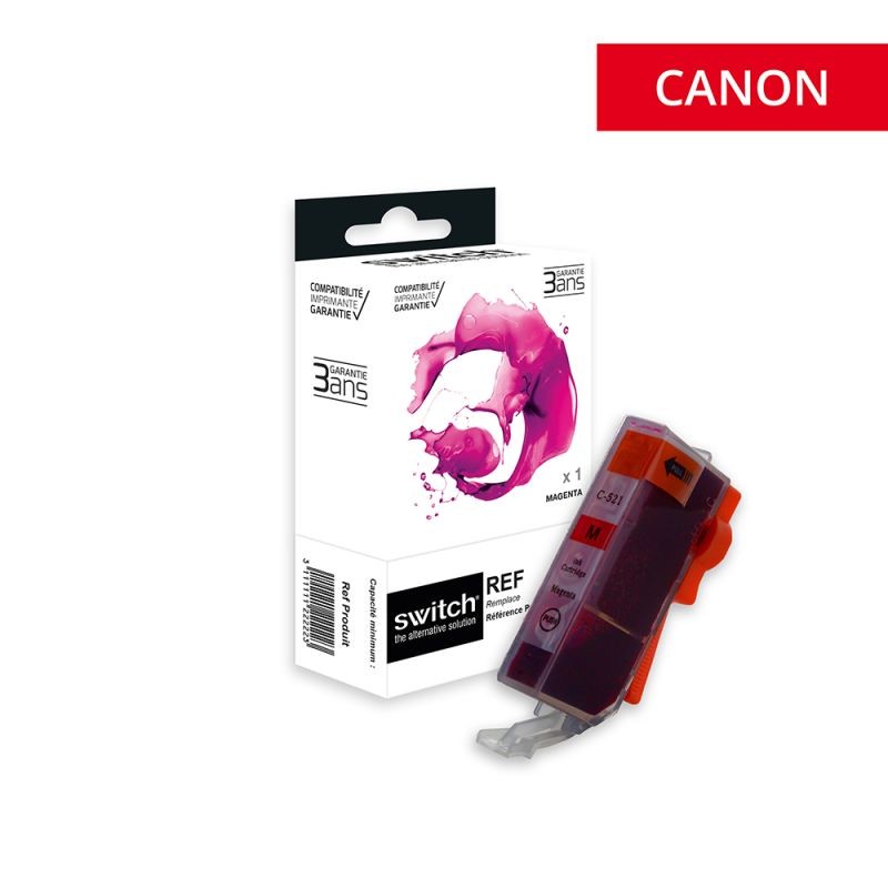 Cartouche Switch pour Canon CLI-521 M - 2935B001 Magenta