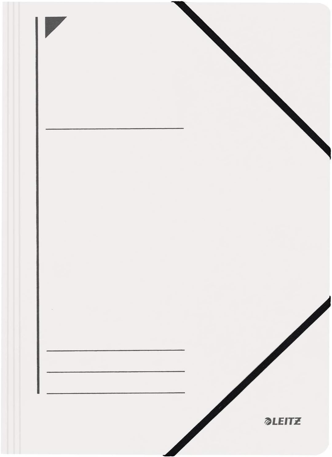 LEITZ Chemise à élastique, format A4, carton, blanc - Cartouchify
