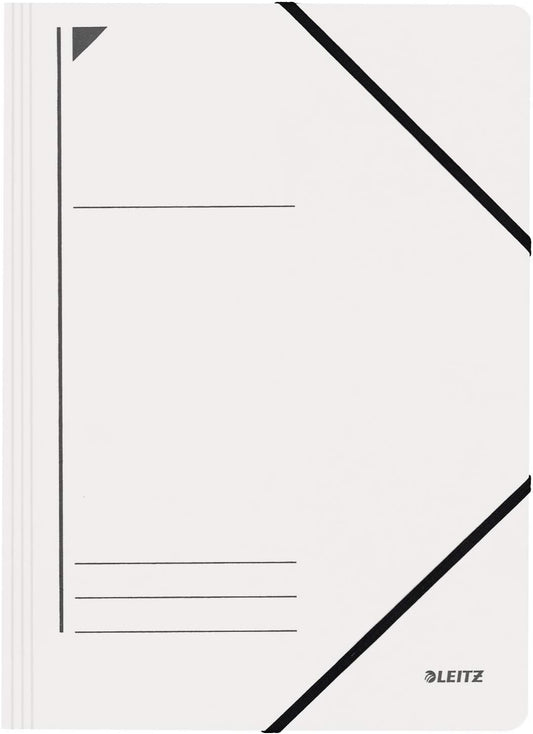 LEITZ Chemise à élastique, format A4, carton, blanc - Cartouchify