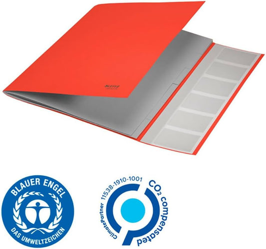 LEITZ Chemise trieur Recycle, A4, carton, rouge - Cartouchify