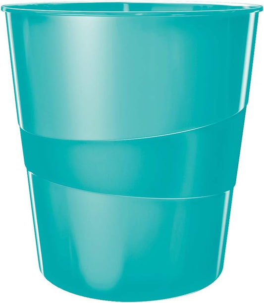 LEITZ Corbeille à papier WOW, plastique, 15 litres, menthe - Cartouchify