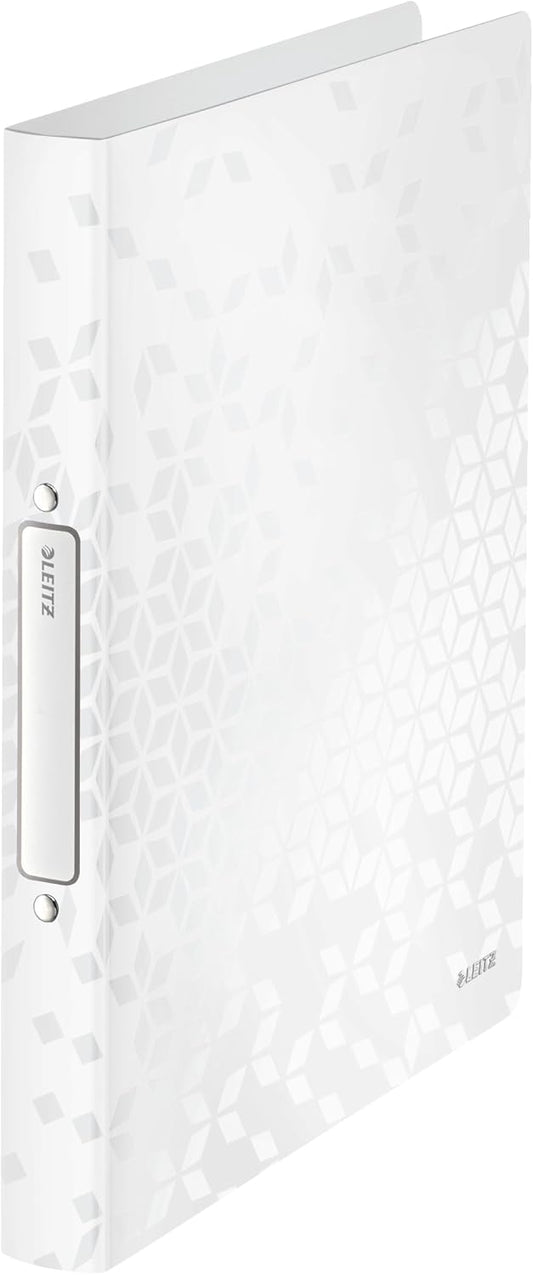 LEITZ Classeur à anneaux WOW, A4, PP, 2 anneaux, blanc - Cartouchify