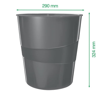 LEITZ Corbeille à papier WOW, en plastique, 15 litres, rouge - Cartouchify