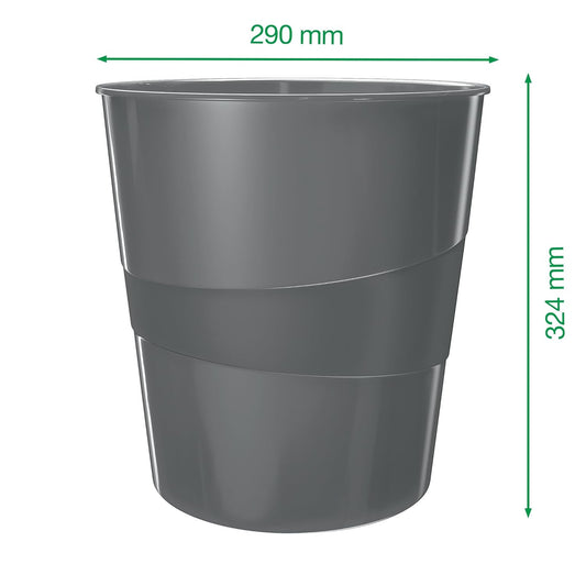LEITZ Corbeille à papier WOW, en plastique, 15 litres, rouge - Cartouchify