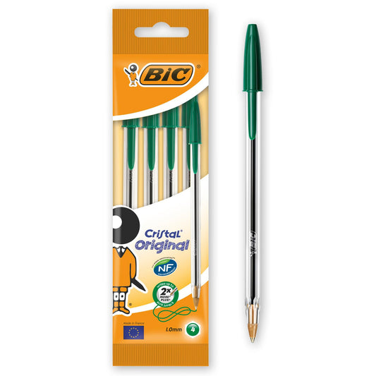 BIC Stylo à bille Cristal Original, vert - Cartouchify