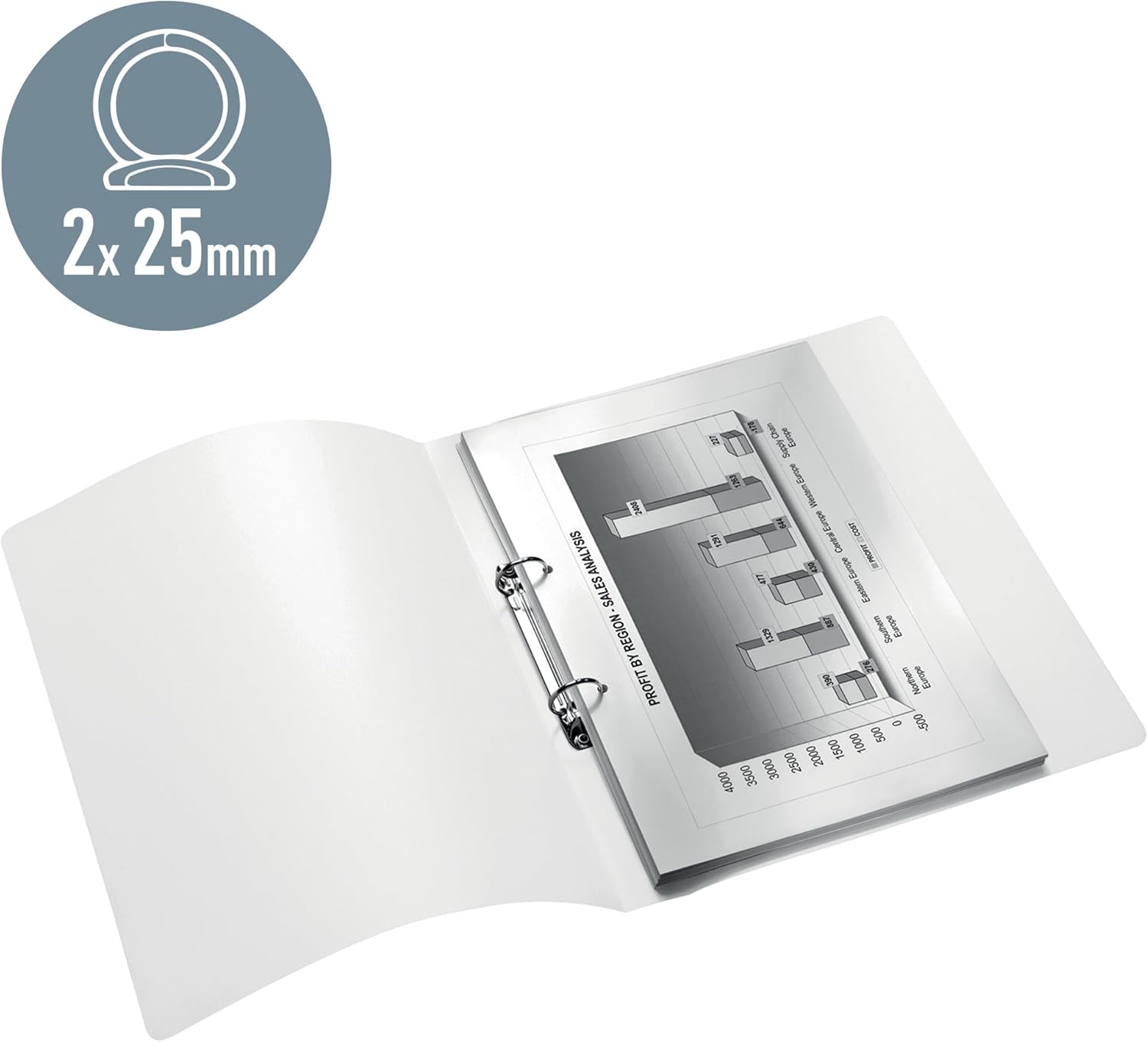 LEITZ Classeur à anneaux WOW, A4, PP, 2 anneaux, blanc - Cartouchify