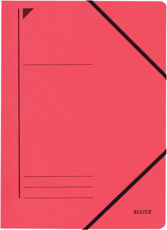 LEITZ Chemise à élastique, format A4, carton, rouge - Cartouchify