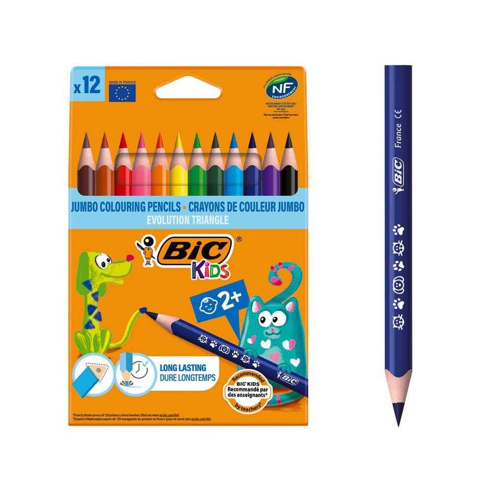 BIC KIDS Crayons de couleur triangulaires Evolution Triangle - Cartouchify