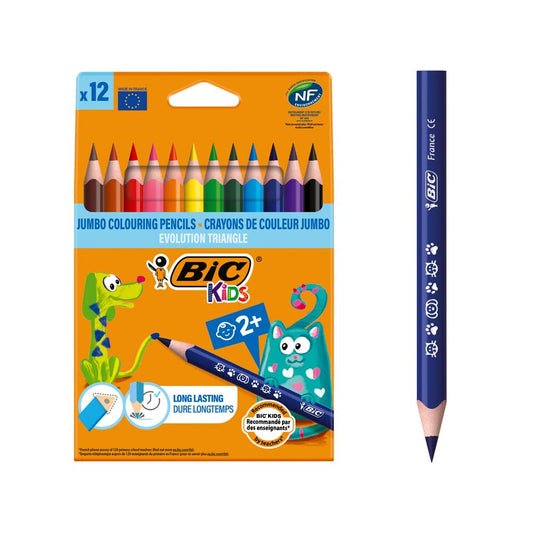 BIC KIDS Crayons de couleur triangulaires Evolution Triangle - Cartouchify