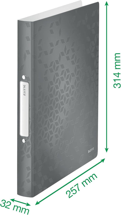 LEITZ Classeur à anneaux WOW, A4, PP, 2 anneaux, blanc - Cartouchify