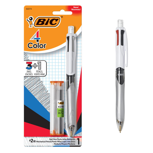 BIC Stylo à bille rétractable 4 Colours 3+1 HB - Cartouchify