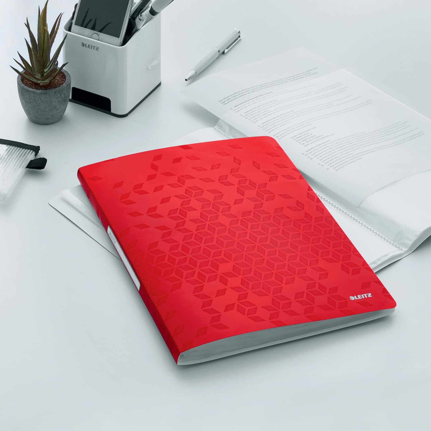 LEITZ Protège-documents WOW, A4, PP, 20 pochettes, rouge - Cartouchify