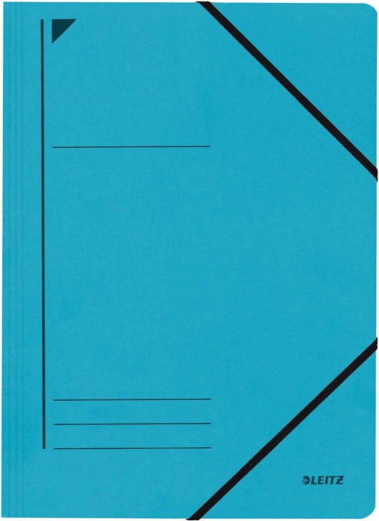 LEITZ Chemise à élastique, format A4, carton, bleu - Cartouchify