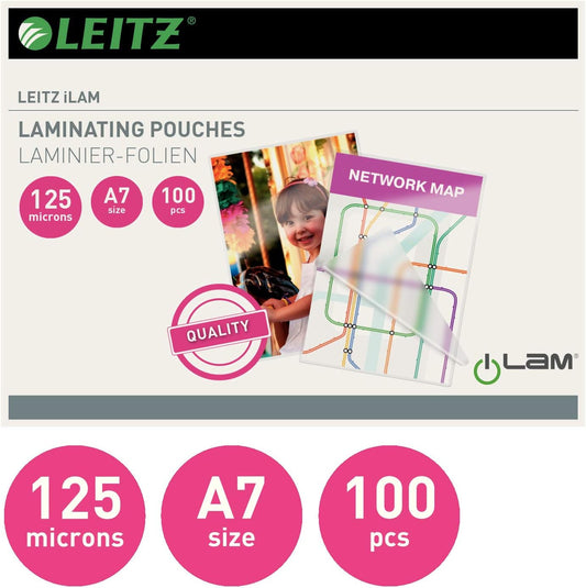 LEITZ Pochette de plastification, A7, brillant, 250 microns - Cartouchify