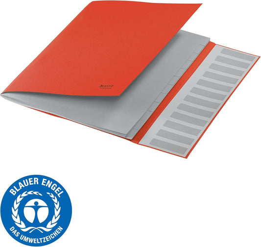 LEITZ Chemise trieur Recycle, A4, carton, rouge - Cartouchify