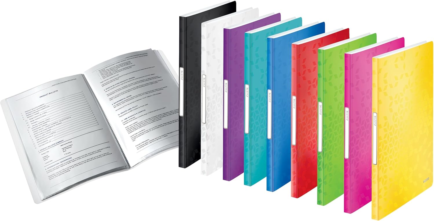 LEITZ Protège-documents WOW, A4, PP, 40 pochettes, blanc - Cartouchify