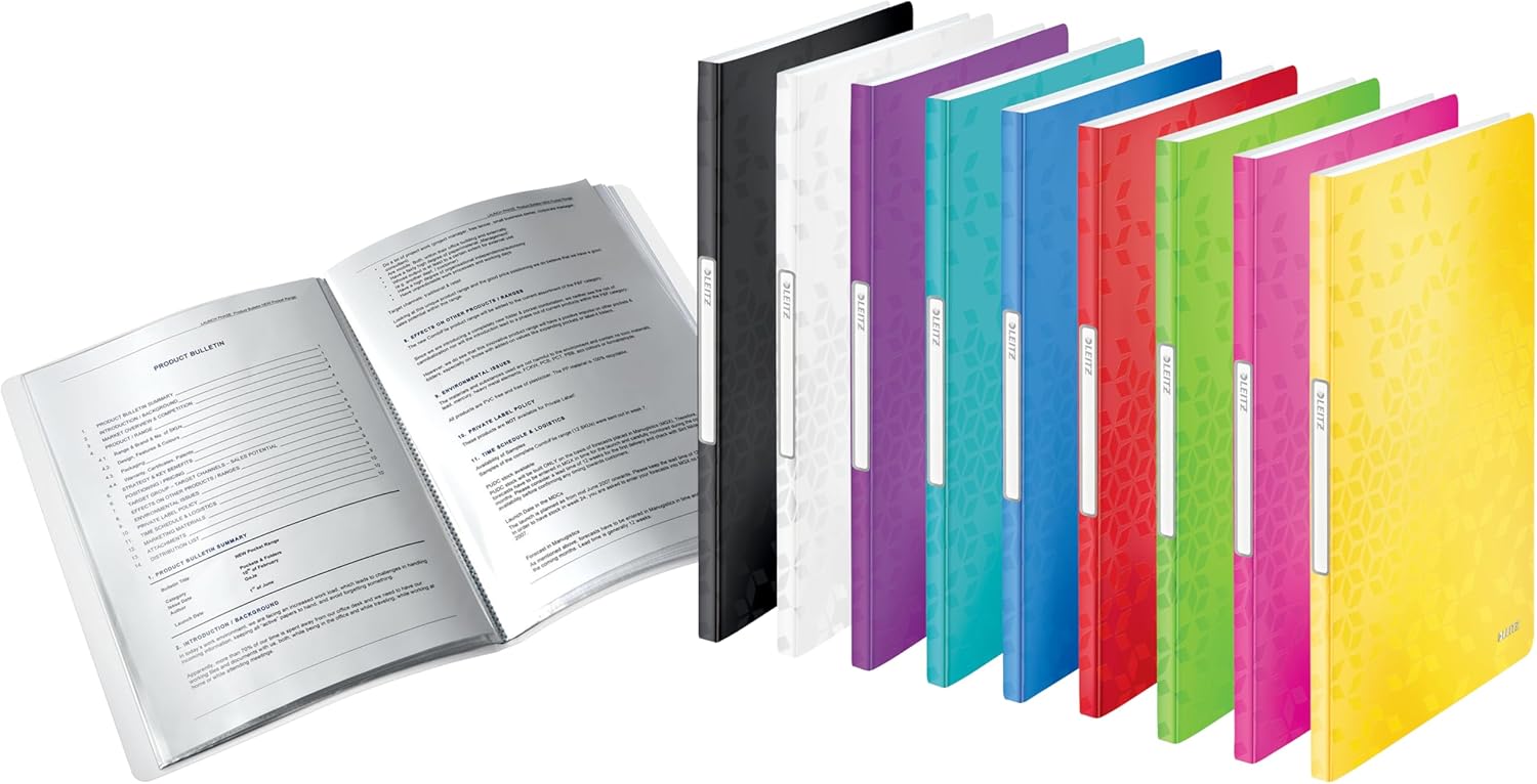 LEITZ Protège-documents WOW, A4, PP, 20 pochettes, noir - Cartouchify