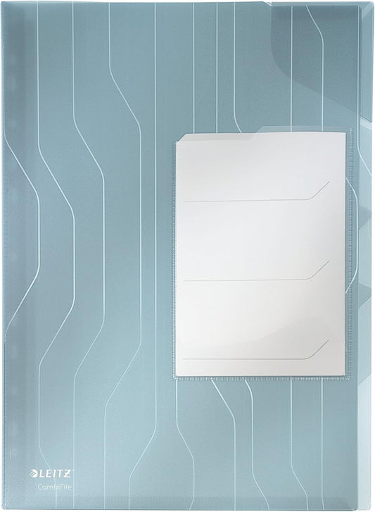 LEITZ chemise trieur CombiFile, A4, PP, bleu, 0,20 mm - Cartouchify