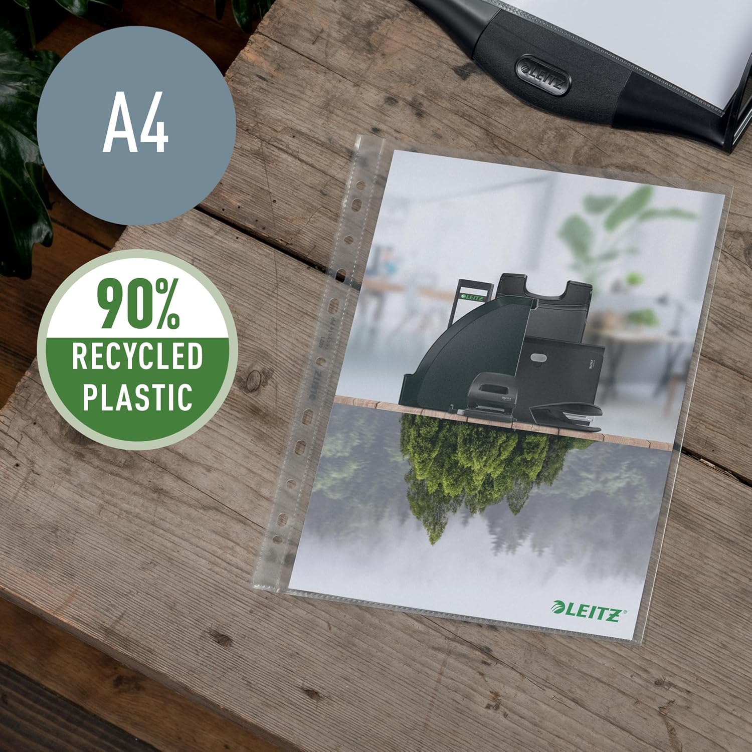 LEITZ Pochette perforée Recycle, A4 Maxi, PP, grainé - Cartouchify