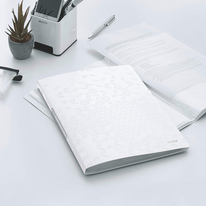 LEITZ Protège-documents WOW, A4, PP, 20 pochettes, blanc - Cartouchify