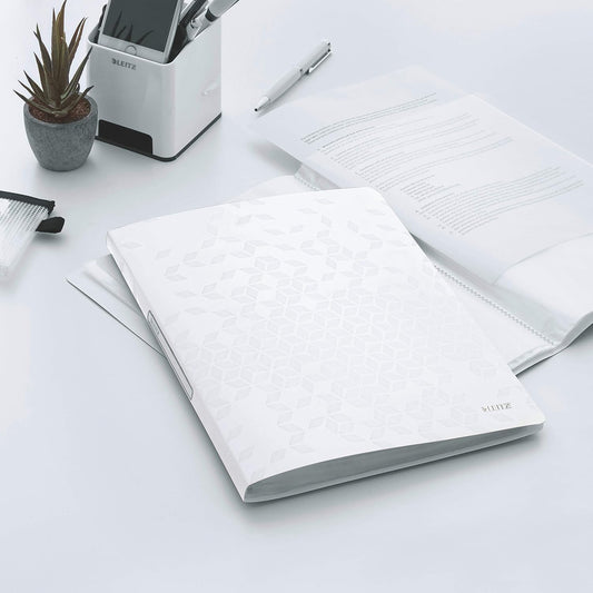 LEITZ Protège-documents WOW, A4, PP, 20 pochettes, blanc - Cartouchify