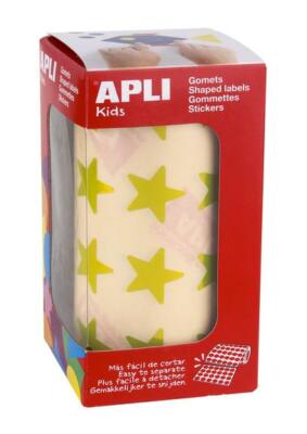 APLI kids Gommettes "Etoile", en rouleau, jaune métallisé