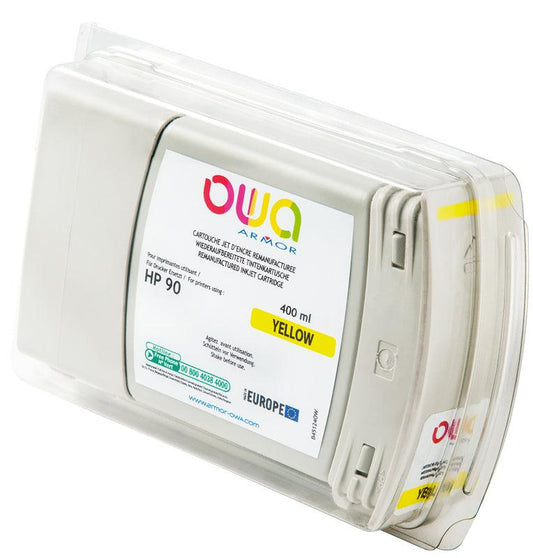 HP 90 - cartouche d'encre traceur remanufacturée OWA pour HP - Jaune - Cartouchify