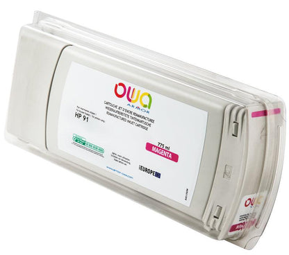 HP 91 - cartouche d'encre traceur remanufacturée OWA pour HP - Magenta - Cartouchify