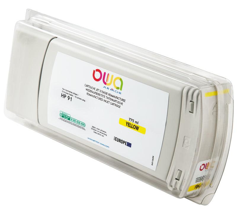 HP 91 - cartouche d'encre traceur remanufacturée OWA pour HP - Jaune - Cartouchify