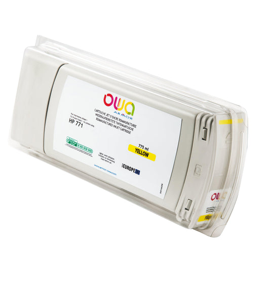 Image du hp 771 - cartouche d'encre traceur remanufacturée owa pour hp - jaune