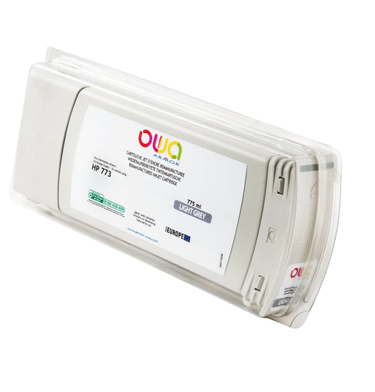 Image du hp 773 - cartouche d'encre traceur remanufacturée owa pour hp - gris clair