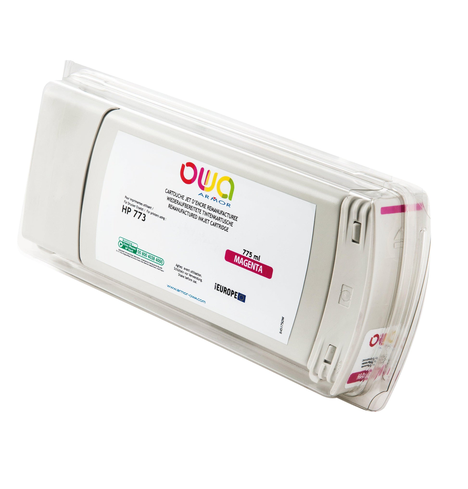 HP 773 - cartouche d'encre traceur remanufacturée OWA pour HP - Magenta - Cartouchify