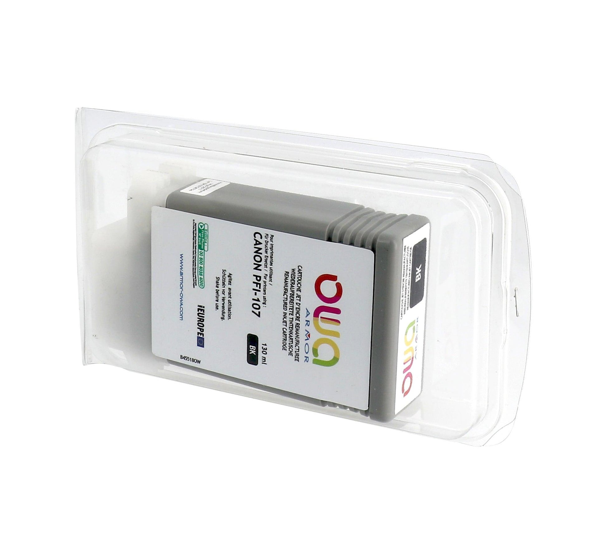 CANON PFI-107 - cartouche d'encre traceur remanufacturée OWA pour CANON - Noir - Cartouchify