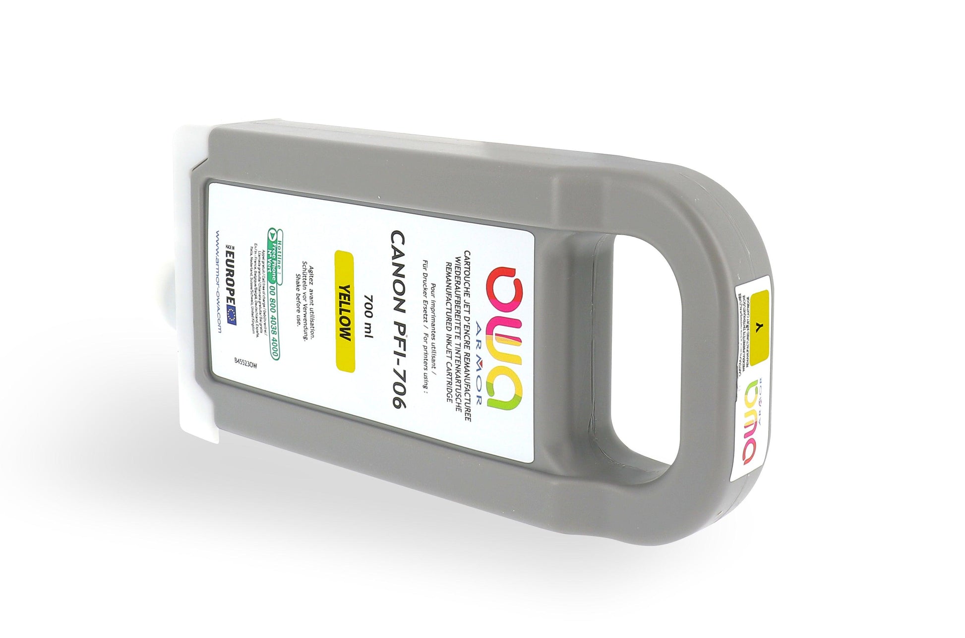 CANON PFI-706 - cartouche d'encre traceur remanufacturée OWA pour CANON - Jaune - Cartouchify