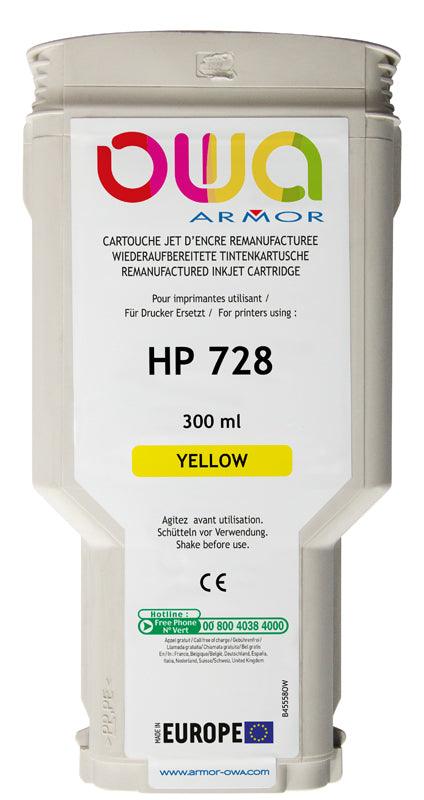 HP 728 - cartouche d'encre traceur remanufacturée OWA pour HP - Jaune - Cartouchify