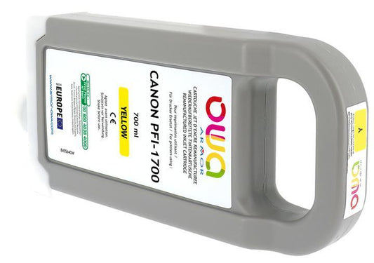 CANON PFI-1700 - cartouche d'encre traceur remanufacturée OWA pour CANON - Jaune - Cartouchify